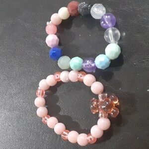 🌹 Beaded bracelets with teddy bear.